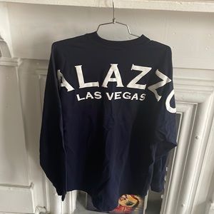 Vintage Navy Long Sleeve Tee with White ALAZZO Las Vegas Logo